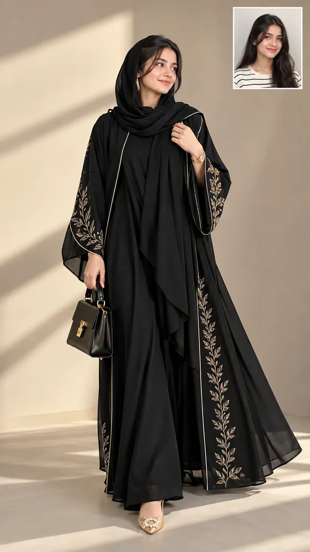 Abaya Fashion Runway: AI Arabian Cultural & Fashion photo effect