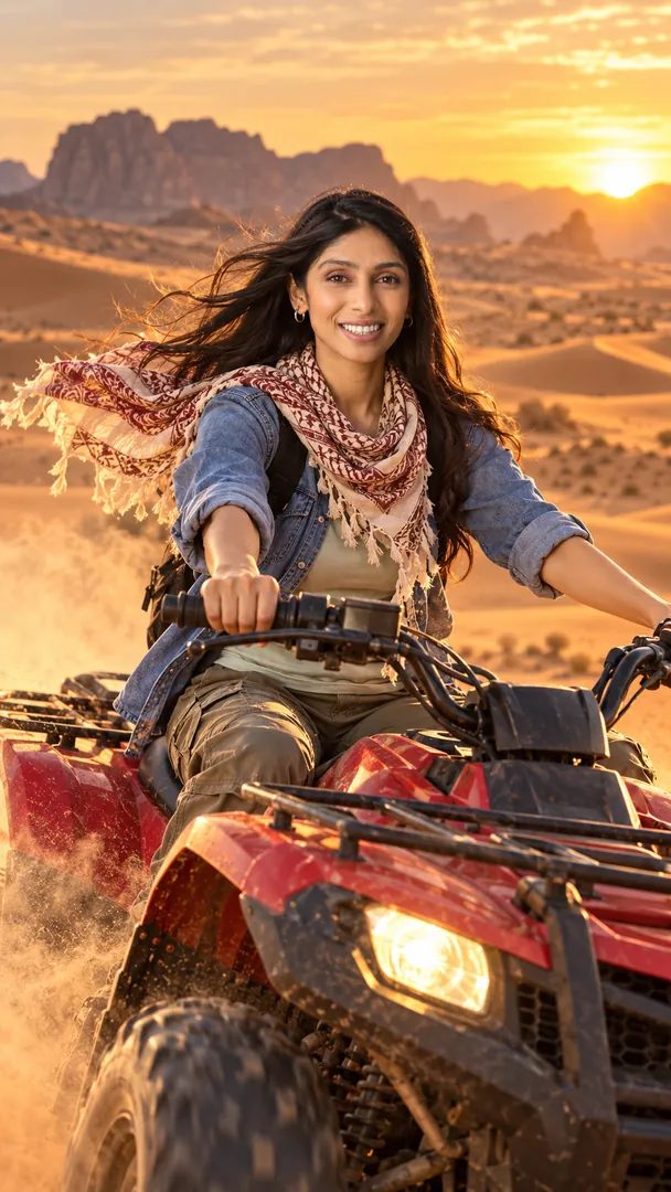 Desert Quad Bike: AI Arabian Desert photo effect example 2