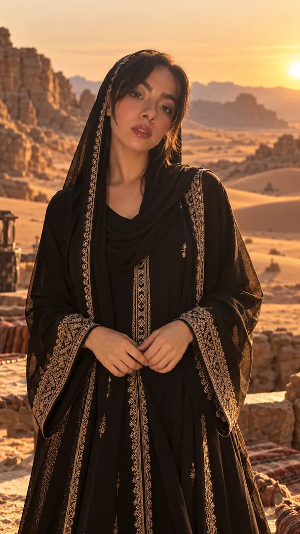 Saudi Desert Portrait: AI Arabian Desert photo effect