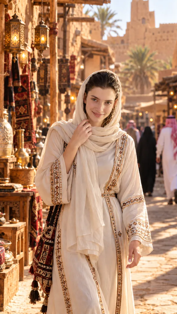 Saudi Heritage Souq: AI Arabian Heritage photo effect