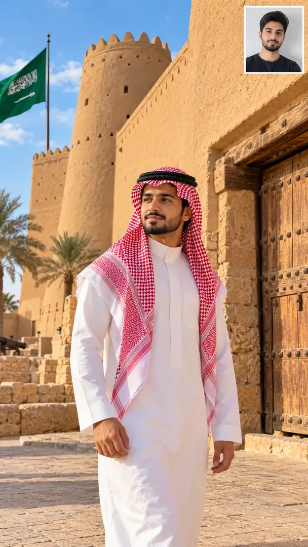 Masmak Fortress Heritage: AI Arabian Heritage photo effect example 2