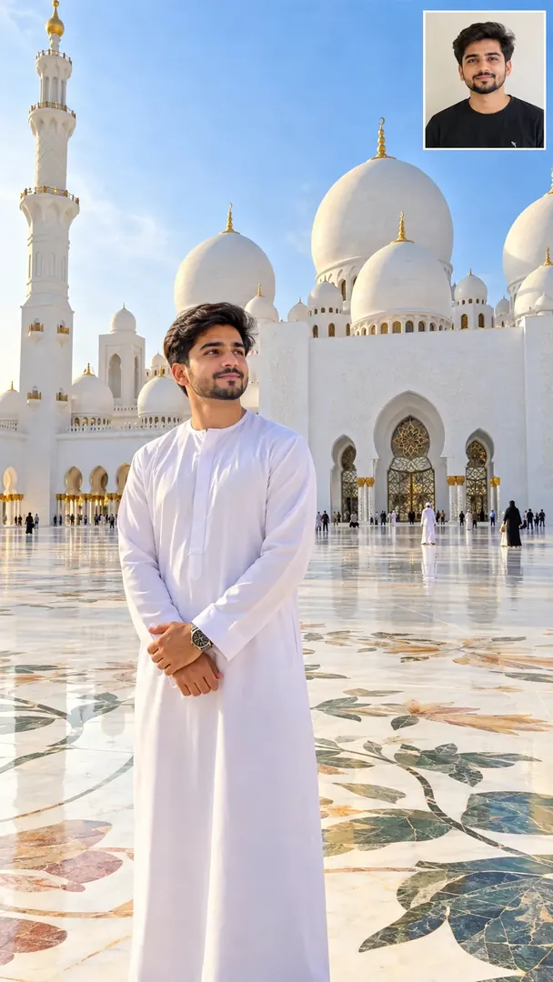 Sheikh Zayed Grand Mosque: AI Arabian Heritage photo effect example 2