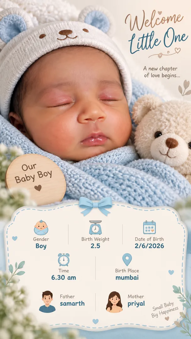 First Hello: AI Baby Photoshoot photo effect example 2