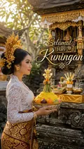 Kuningan Golden Offering: AI Balinese Hindu Festivals example
