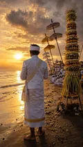 Melasti Beach Ceremony: AI Balinese Hindu Festivals example