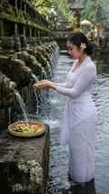 Water Temple Purification: AI Balinese Hindu Festivals example