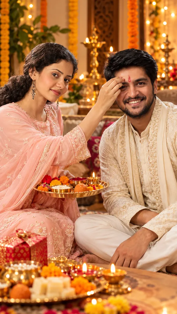 Bhai Dooj Tilak Ceremony: AI Bhai Dooj photo effect