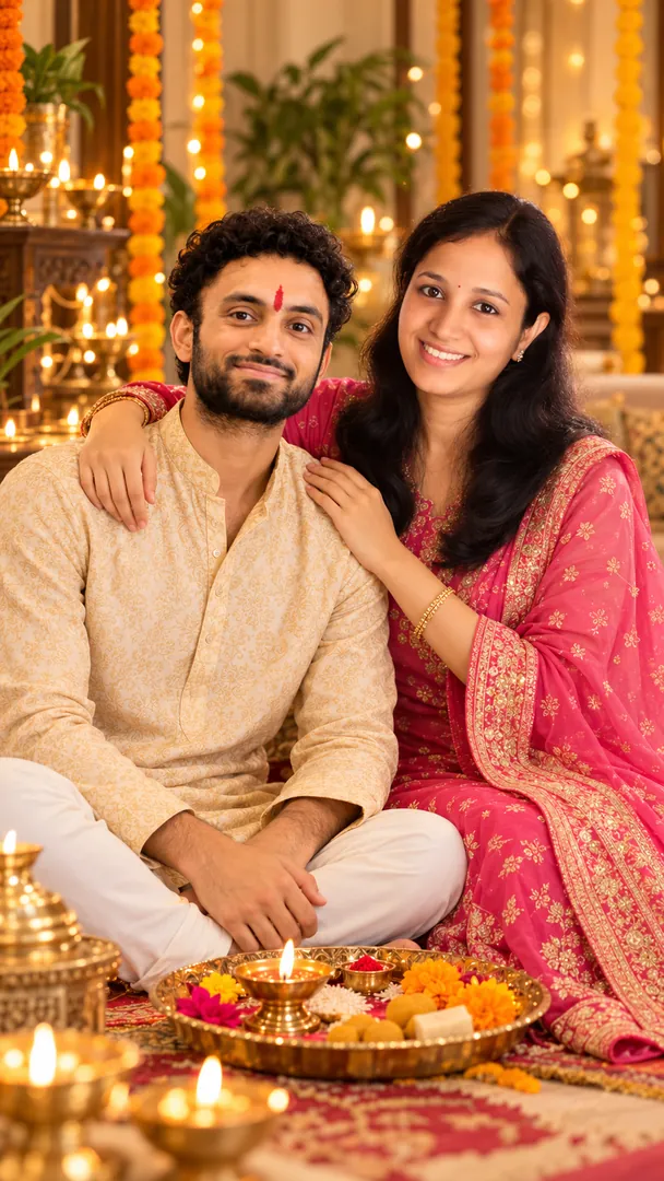 Bhai Dooj Traditional: AI Bhai Dooj photo effect example 2