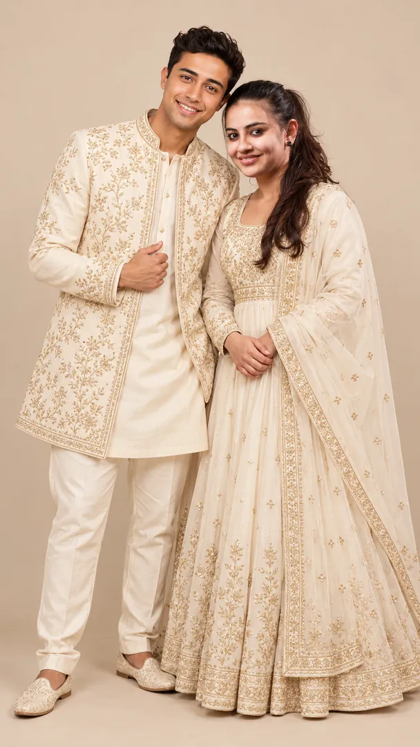Minimalist Sibling Portrait: AI Bhai Dooj photo effect example 2