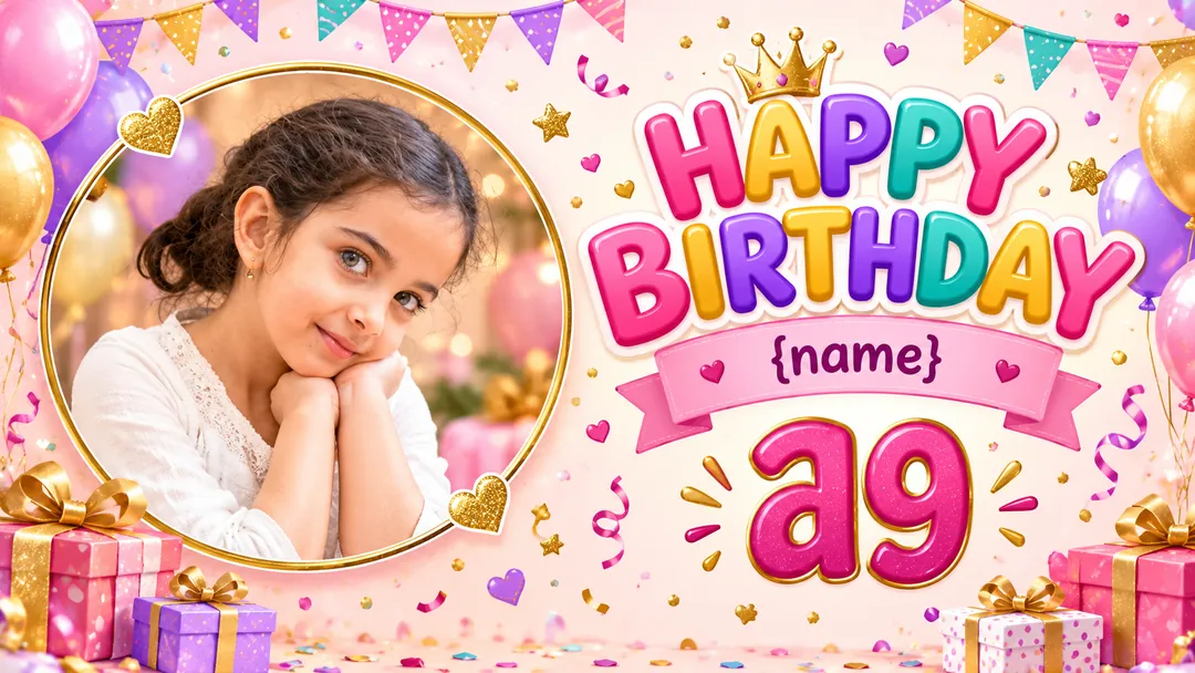 Birthday Banner example 2: AI Birthday Posters & Custom Wishes photo effect