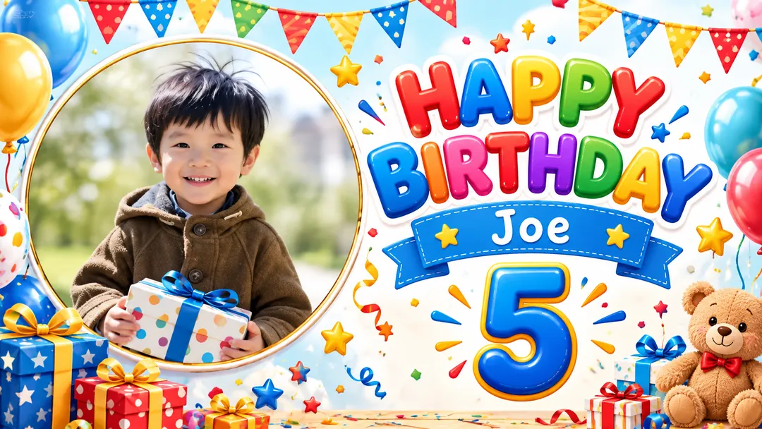 Birthday Banner: AI Birthday Posters & Custom Wishes photo effect
