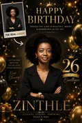 Golden Luxe: AI Birthday Posters & Custom Wishes example