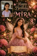 Fairy Garden Princess: AI Birthday Posters & Custom Wishes example