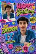 Y2K Retro Pop: AI Birthday Posters & Custom Wishes example