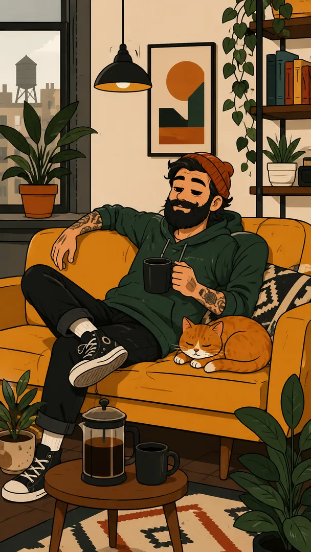 Flat Cartoon — AI photo example