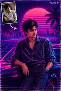 Vaporwave 80s: AI Cartoon & Art Styles example