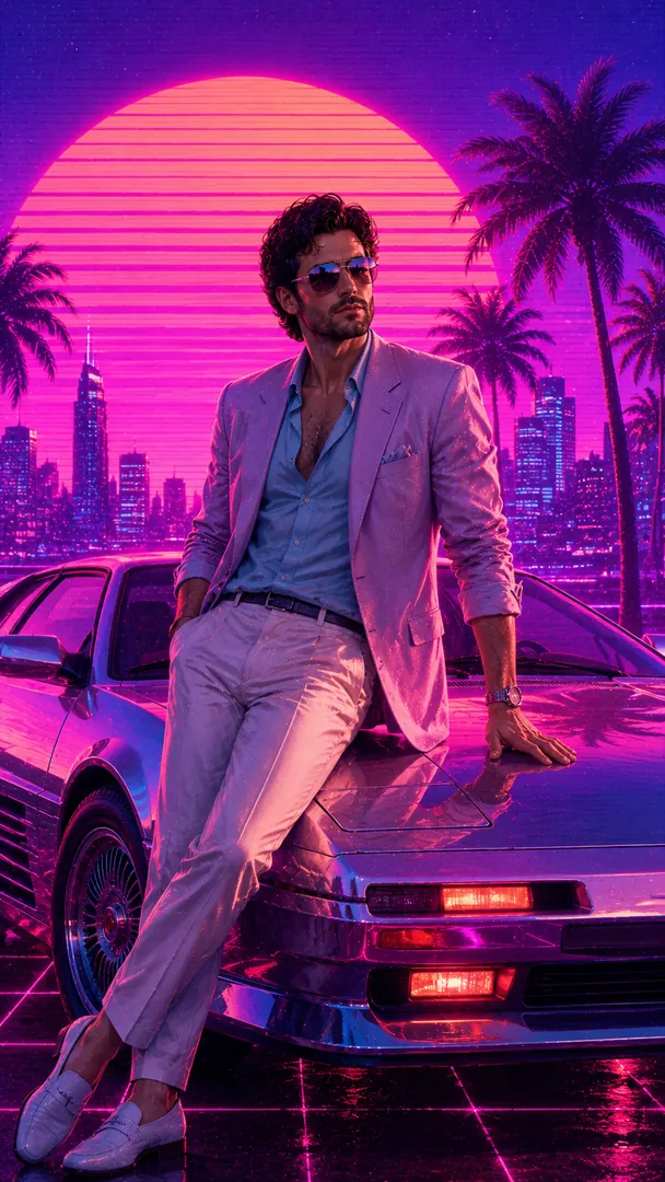 Vaporwave 80s — AI photo example