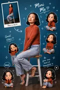 3D Chibi Sticker Collage: AI Chibi Art & Cute Avatars example