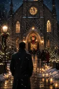 Traditional Christmas Church: AI Christmas example