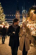 Cozy Winter Couple: AI Christmas example