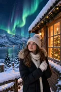 Christmas Under the Northern Lights: AI Christmas example