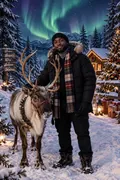 Reindeer in the Snow: AI Christmas example