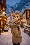 Snowy Christmas Village: AI Christmas example