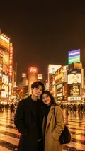 City Nights: AI Couple Wallpapers example