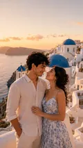 Iconic Destinations: AI Couple Wallpapers example