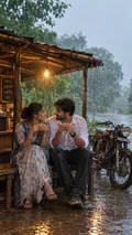 Monsoon Romance: AI Couple Wallpapers example