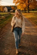 Autumn Country Road: AI Cozy & Autumn Aesthetic example