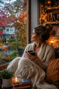 Rainy Autumn Day: AI Cozy & Autumn Aesthetic example