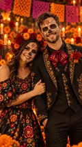 Day of the Dead Couple: AI Day of the Dead example