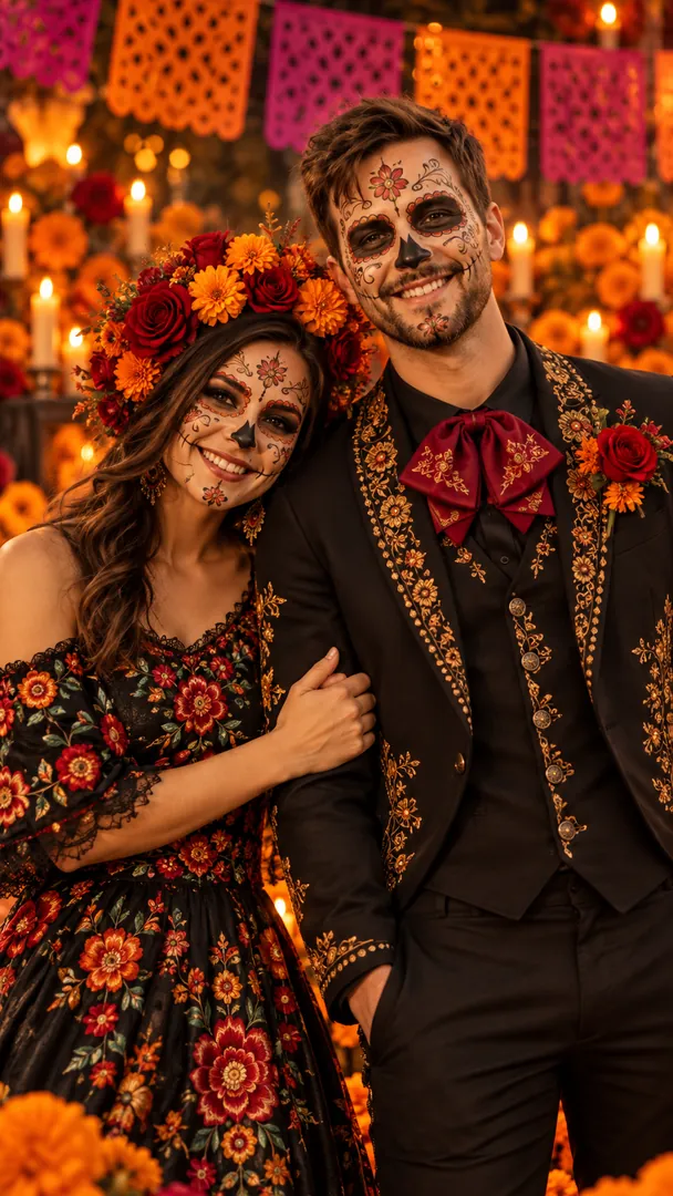 Day of the Dead Couple: AI Day of the Dead photo effect