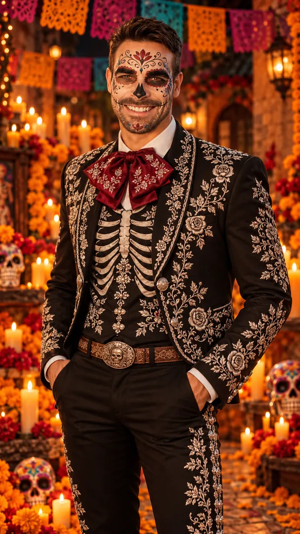 El Catrín Portrait: AI Day of the Dead photo effect