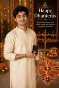 Gold & Prosperity Portrait: AI Dhanteras example