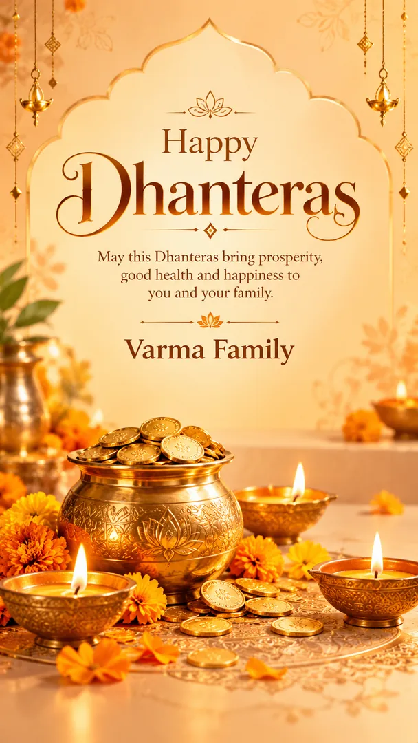 Dhanteras Greeting Card: AI Dhanteras example