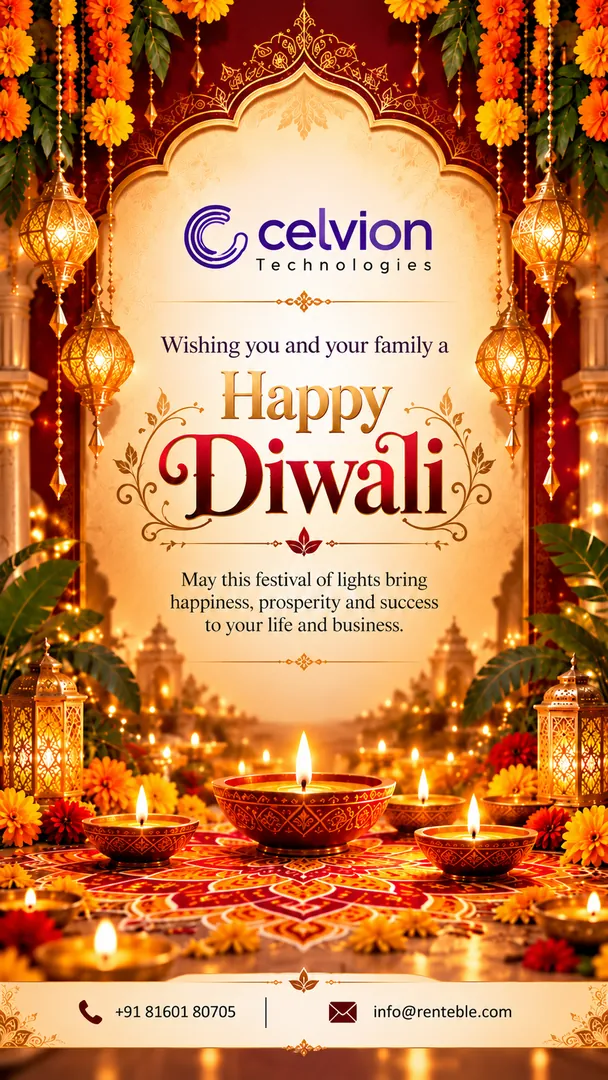 Diwali Business Wishes Card: AI Diwali example