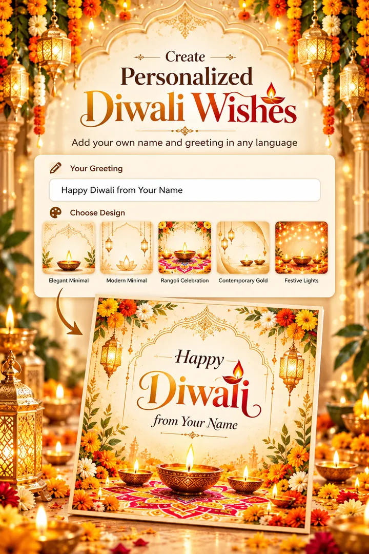 Dynamic Diwali Wishes: AI Diwali photo effect