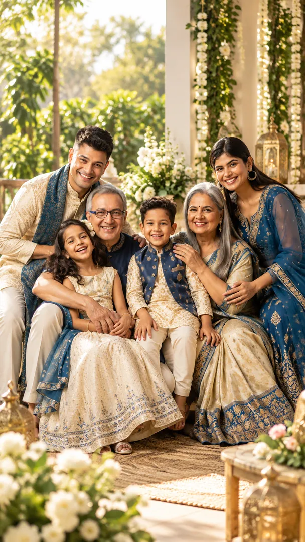New Year Family Portrait: AI Diwali photo effect