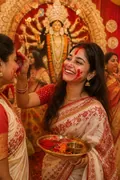 Sindoor Khela: AI Durga Puja example