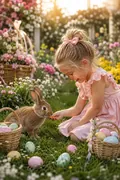 Bunny & Child: AI Easter example