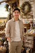 Country Easter Farmhouse: AI Easter example