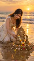 Sand Ganesha: AI Ganesh Chaturthi example
