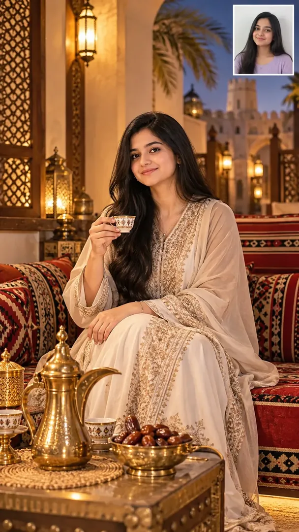 Majlis & Arabic Coffee: AI Gulf Festivals & Traditions photo effect