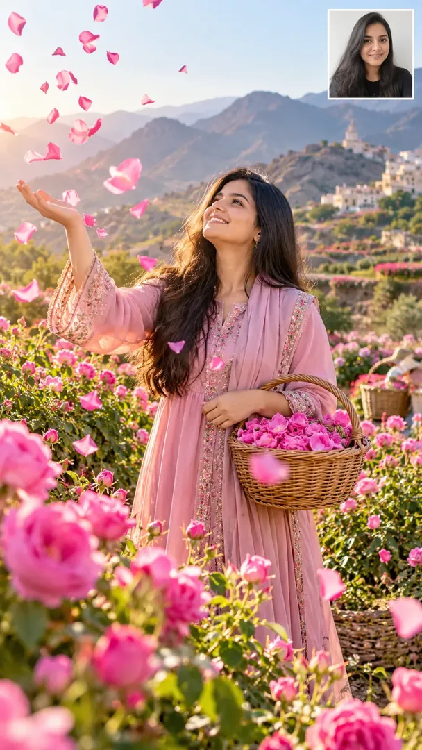 Taif Rose Festival: AI Gulf Festivals & Traditions photo effect
