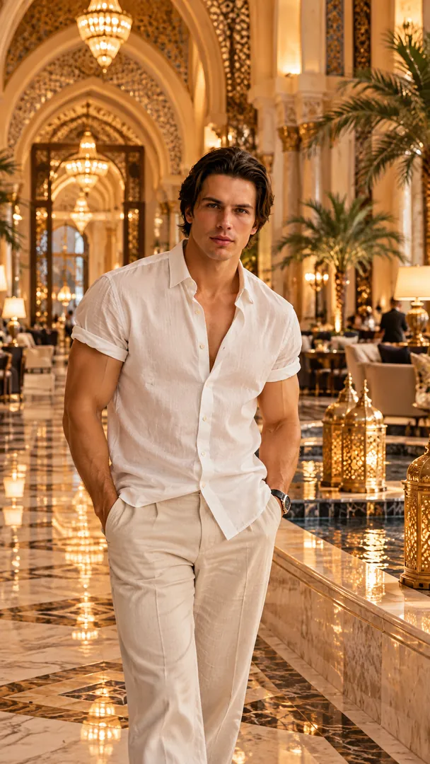 Gulf Luxury Hotel: AI Gulf Modern Lifestyle prompt example