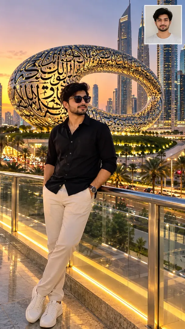 Museum of the Future: AI Gulf Modern Lifestyle photo effect example 2
