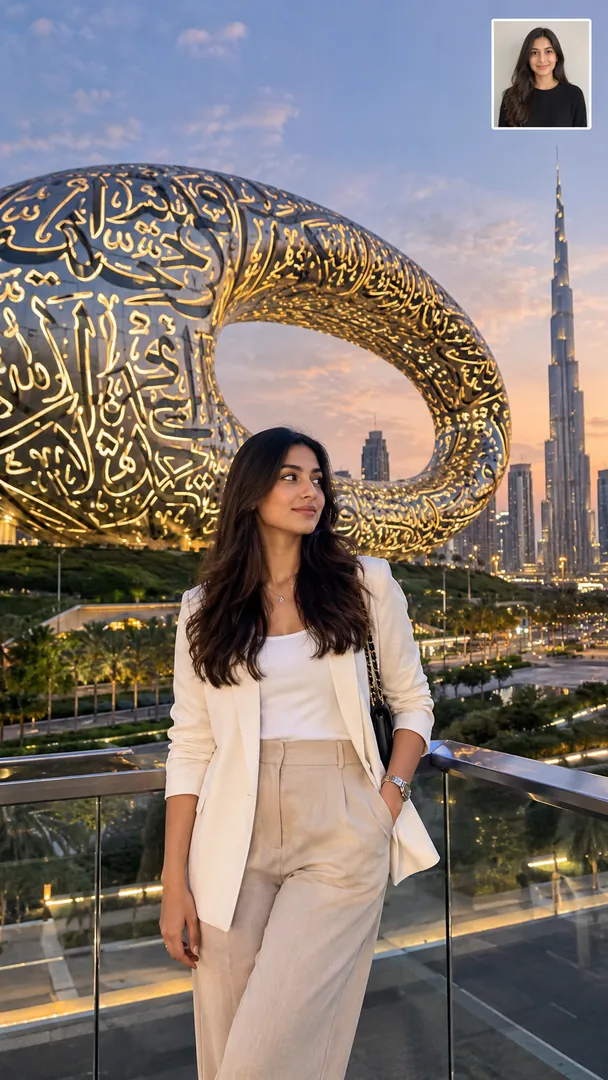 Museum of the Future: AI Gulf Modern Lifestyle photo effect