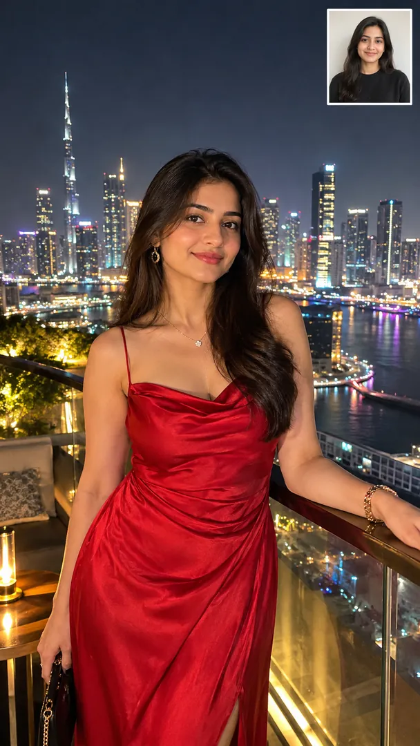 Skyline Rooftop: AI Gulf Modern Lifestyle photo effect